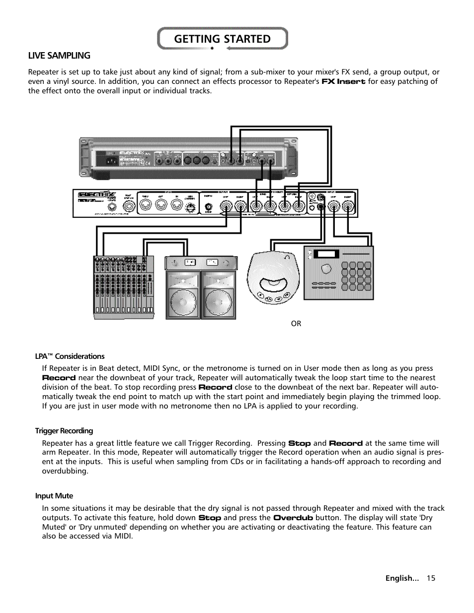 Getting started | Electrix Repeater User Manual | Page 15 / 48