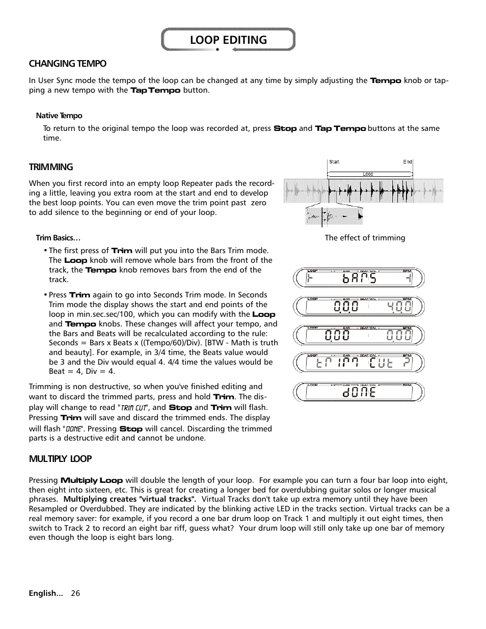 Loop editing | Electrix Repeater User Manual | Page 26 / 48