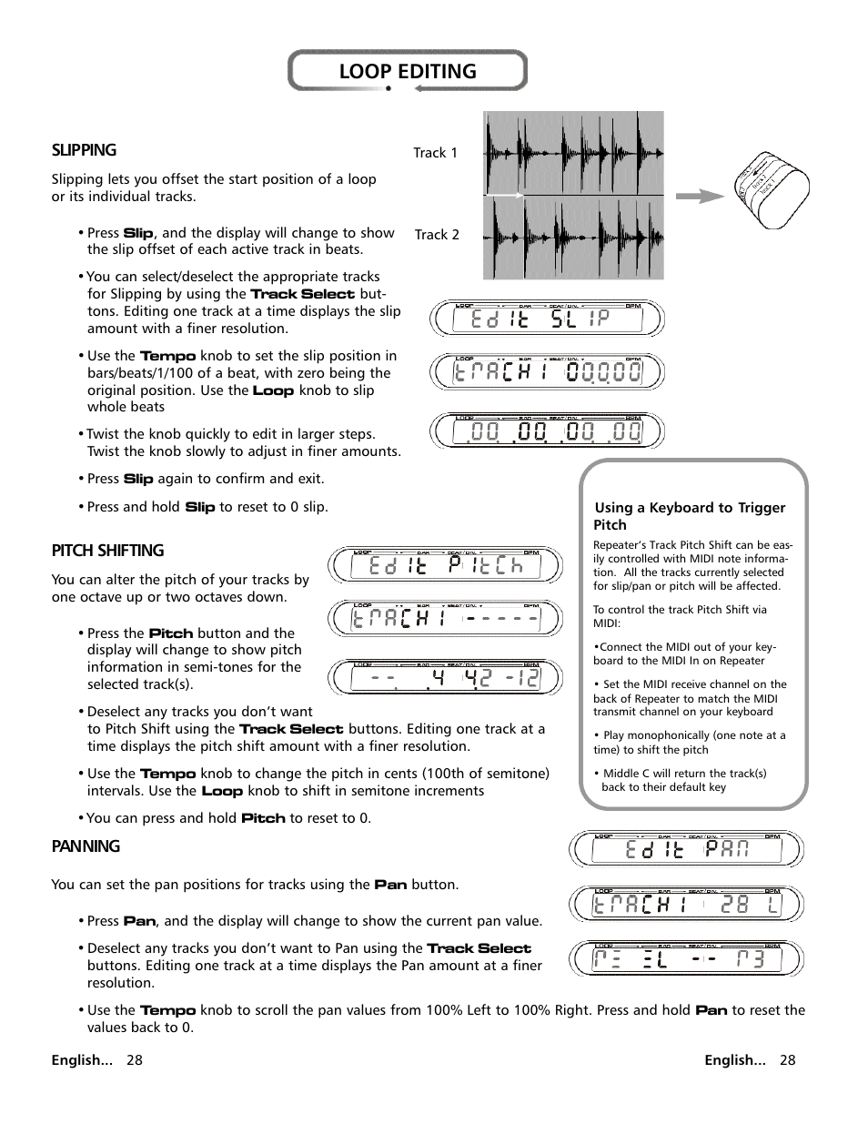 Loop editing | Electrix Repeater User Manual | Page 28 / 48