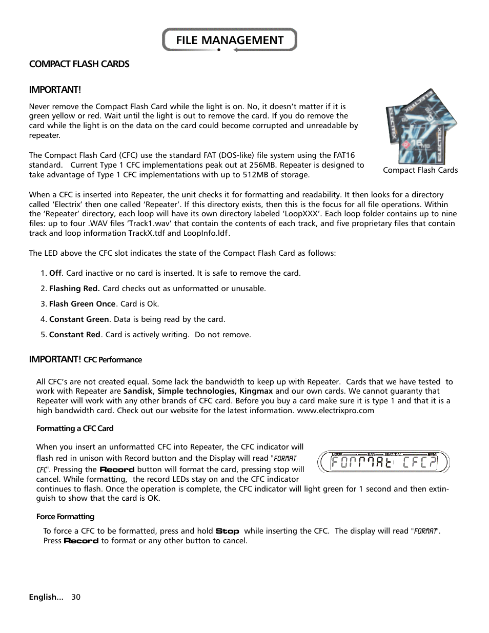 File management | Electrix Repeater User Manual | Page 30 / 48