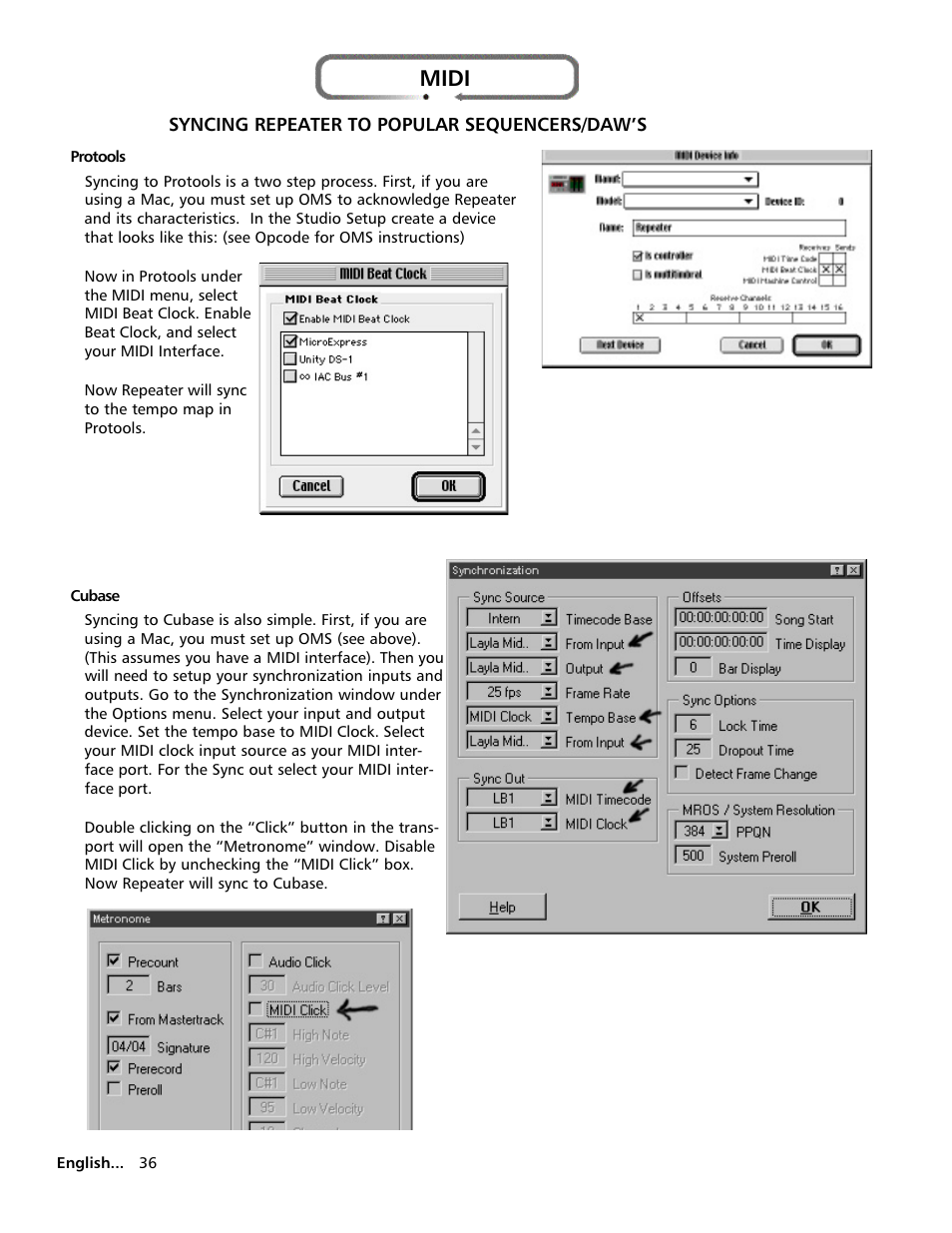 Midi | Electrix Repeater User Manual | Page 36 / 48