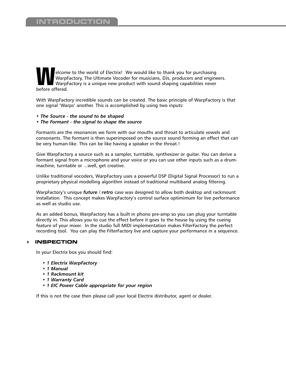 Electrix Warp Factory User Manual | Page 3 / 17
