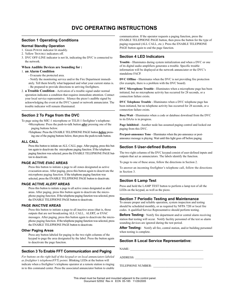 Notifier Onyx Digital Voice Command User Manual | 1 page