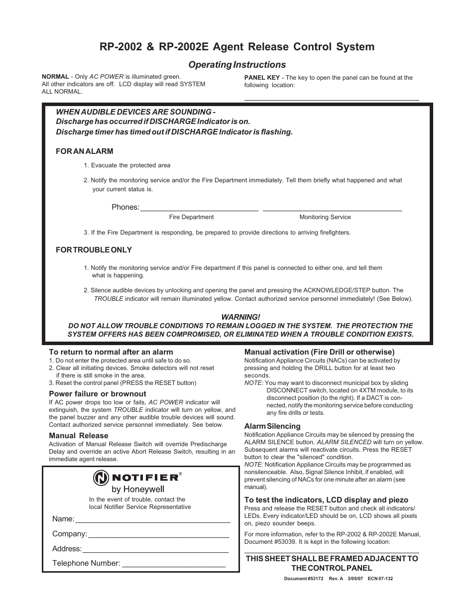 Notifier RP-2002 User Manual | 1 page