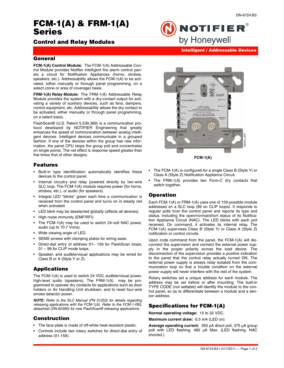 Notifier FRM User Manual | 2 pages
