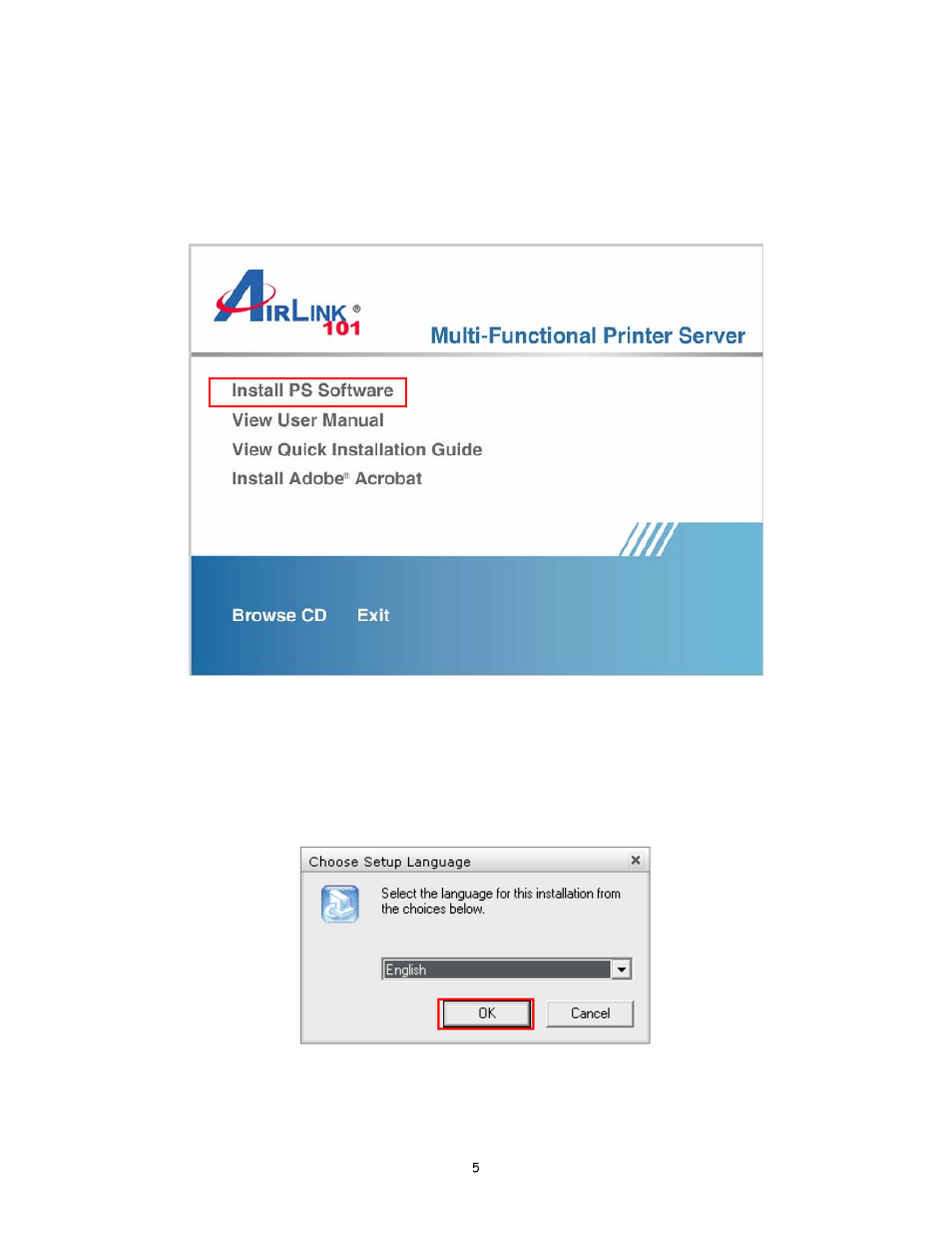 2 installing the ps software | Airlink101 AMPS230 User Manual | Page 5 / 43