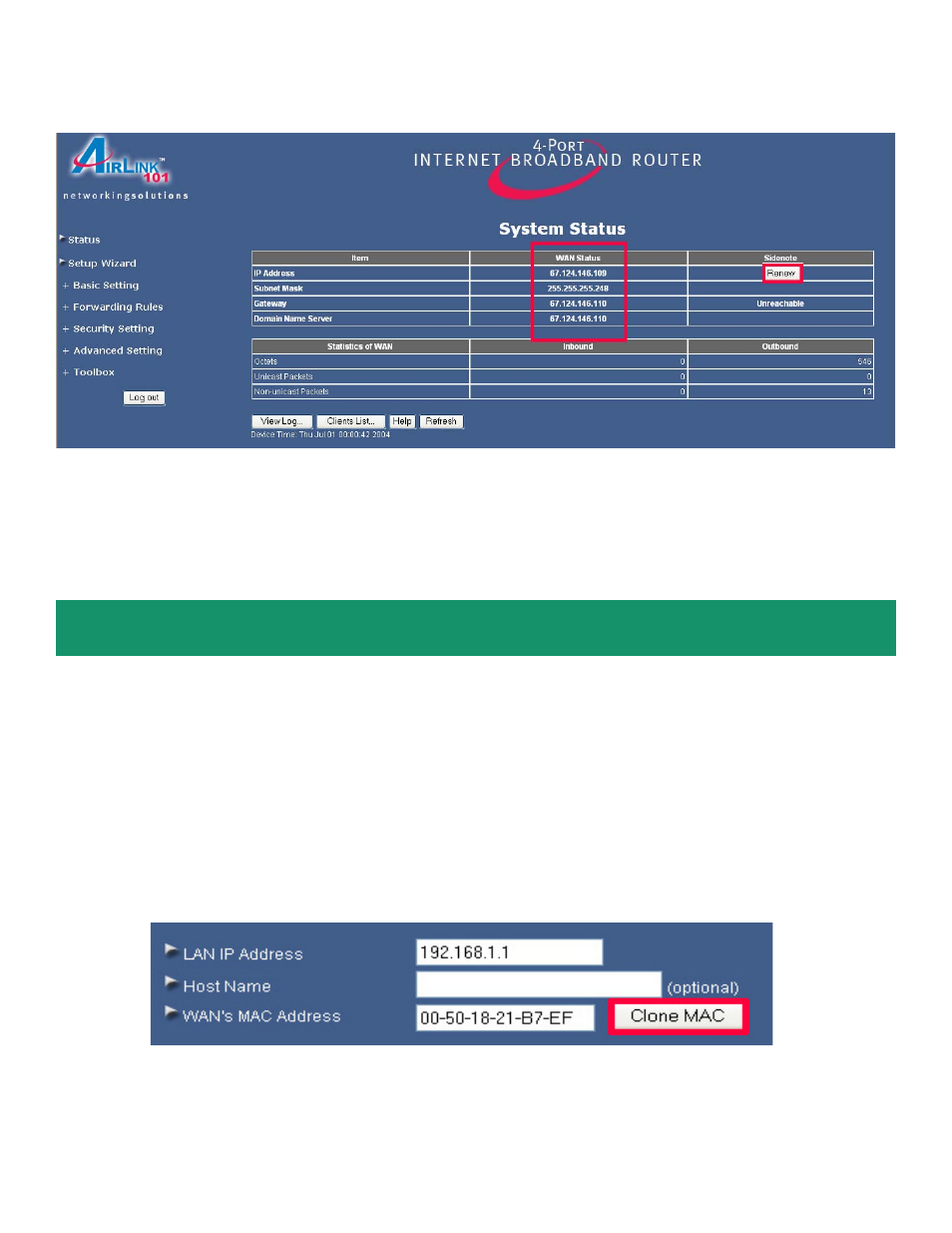 For cable modem users only | Airlink101 AR504 User Manual | Page 12 / 13