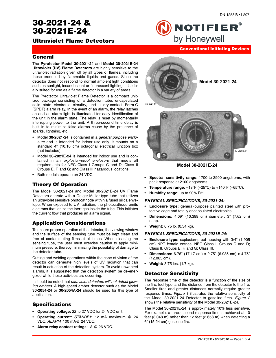 Notifier 30-2021E-24 User Manual | 4 pages