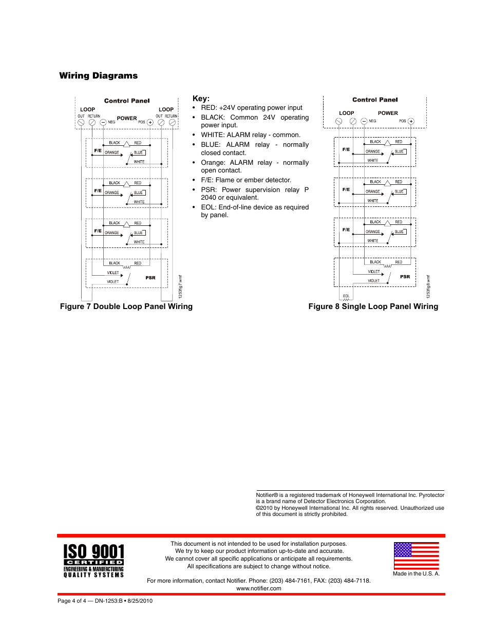 Wiring diagrams | Notifier 30-2021E-24 User Manual | Page 4 / 4