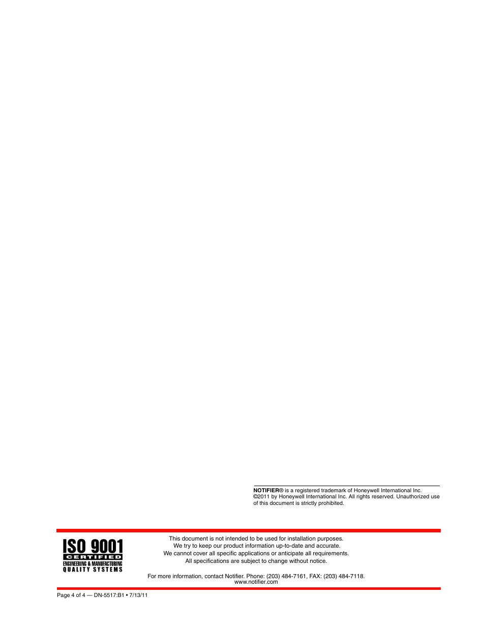 Notifier 30-2056B User Manual | Page 4 / 4