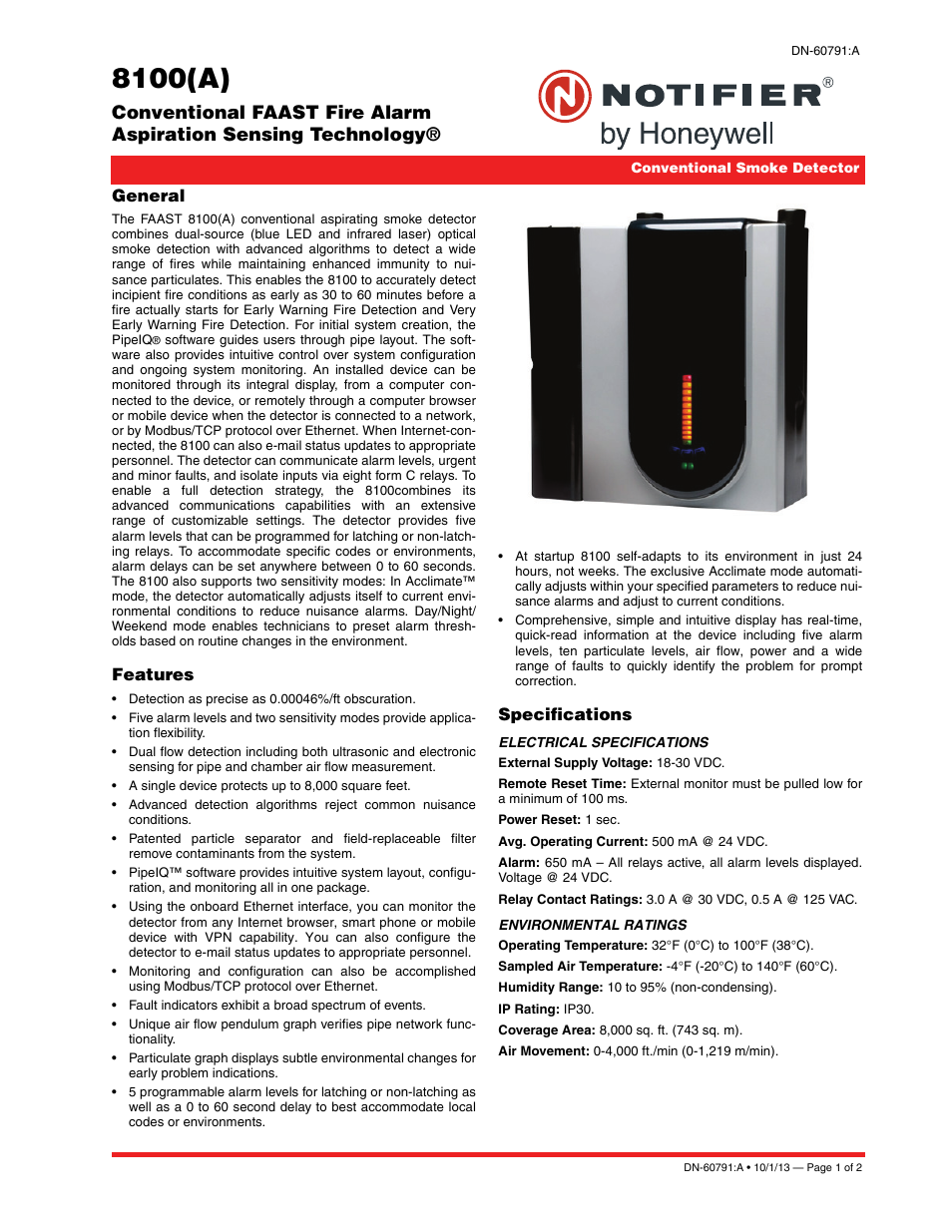 Notifier 8100(A) User Manual | 2 pages