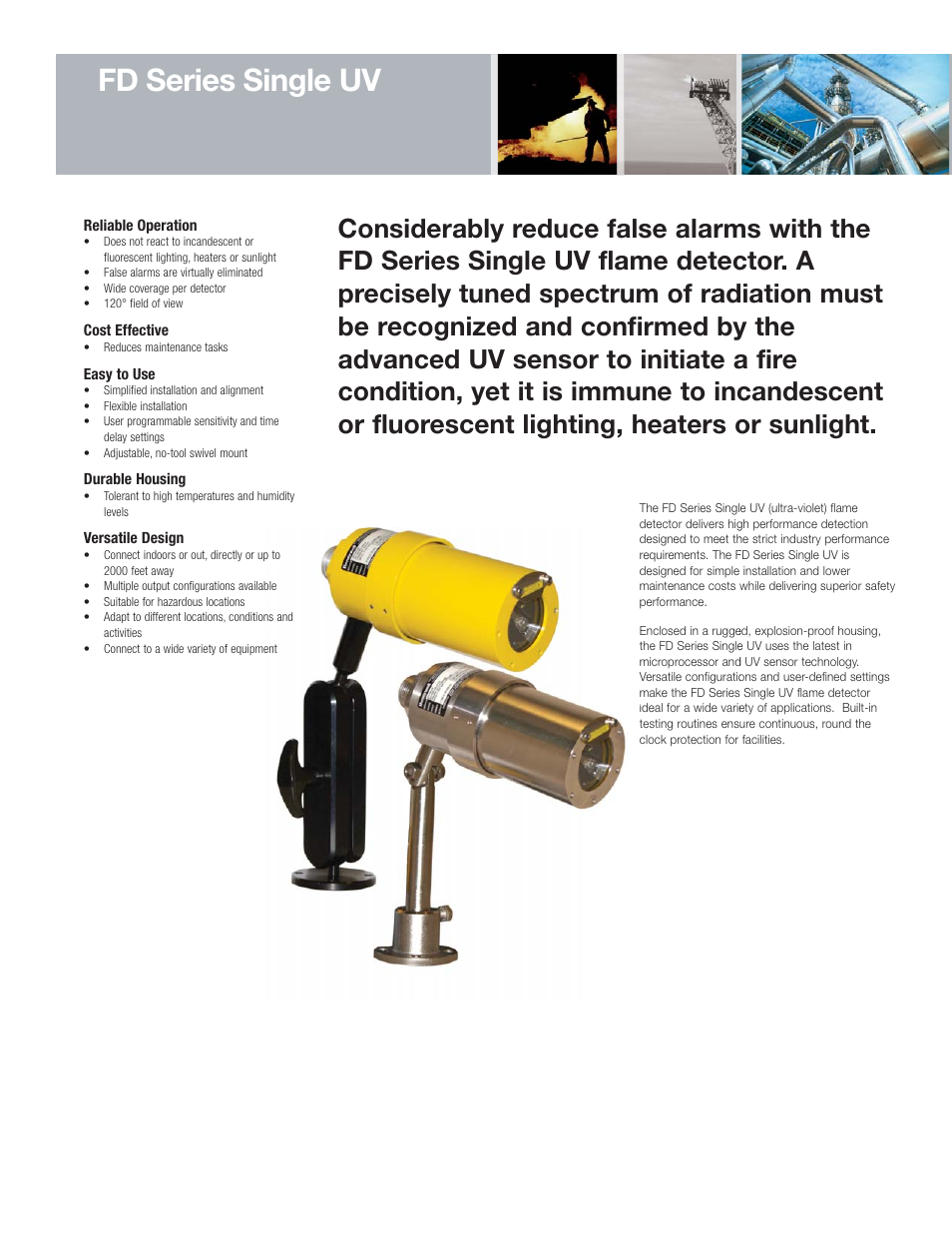 Fd series single uv | Notifier FD Series Single UV User Manual | Page 2 / 4