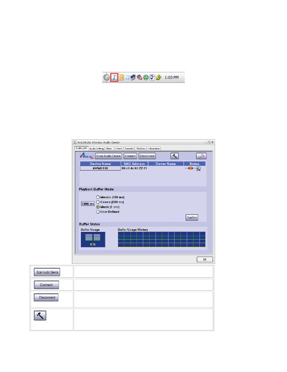 3 using the wireless audio center | Airlink101 AWMB100 User Manual | Page 15 / 46