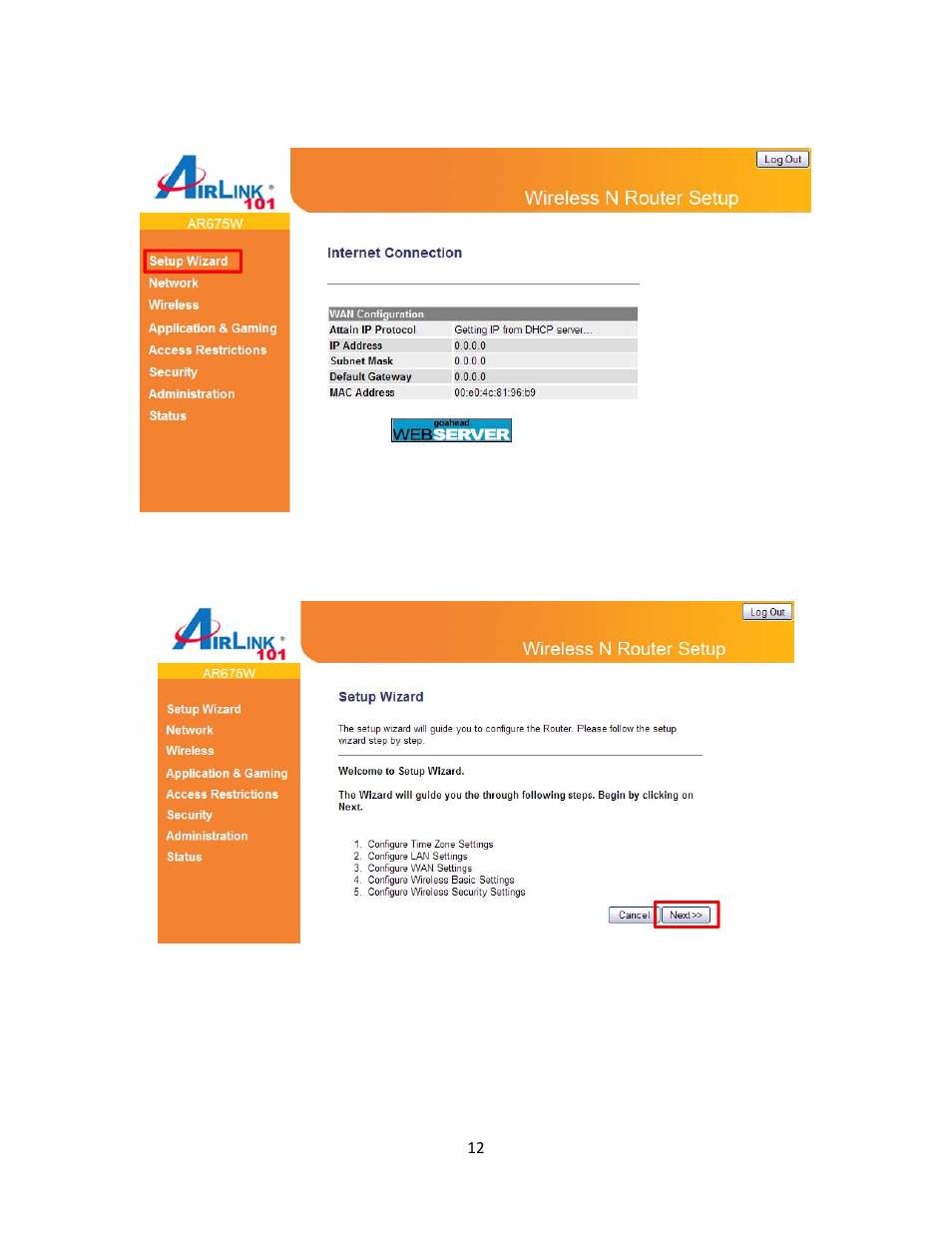 Airlink101 AR675W User Manual | Page 12 / 87