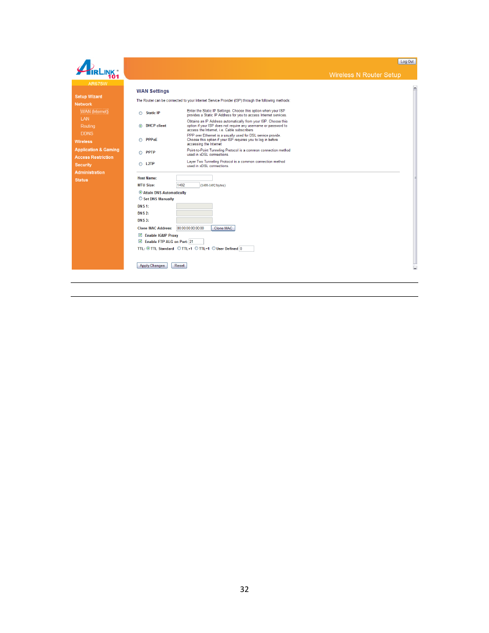 Airlink101 AR675W User Manual | Page 32 / 87