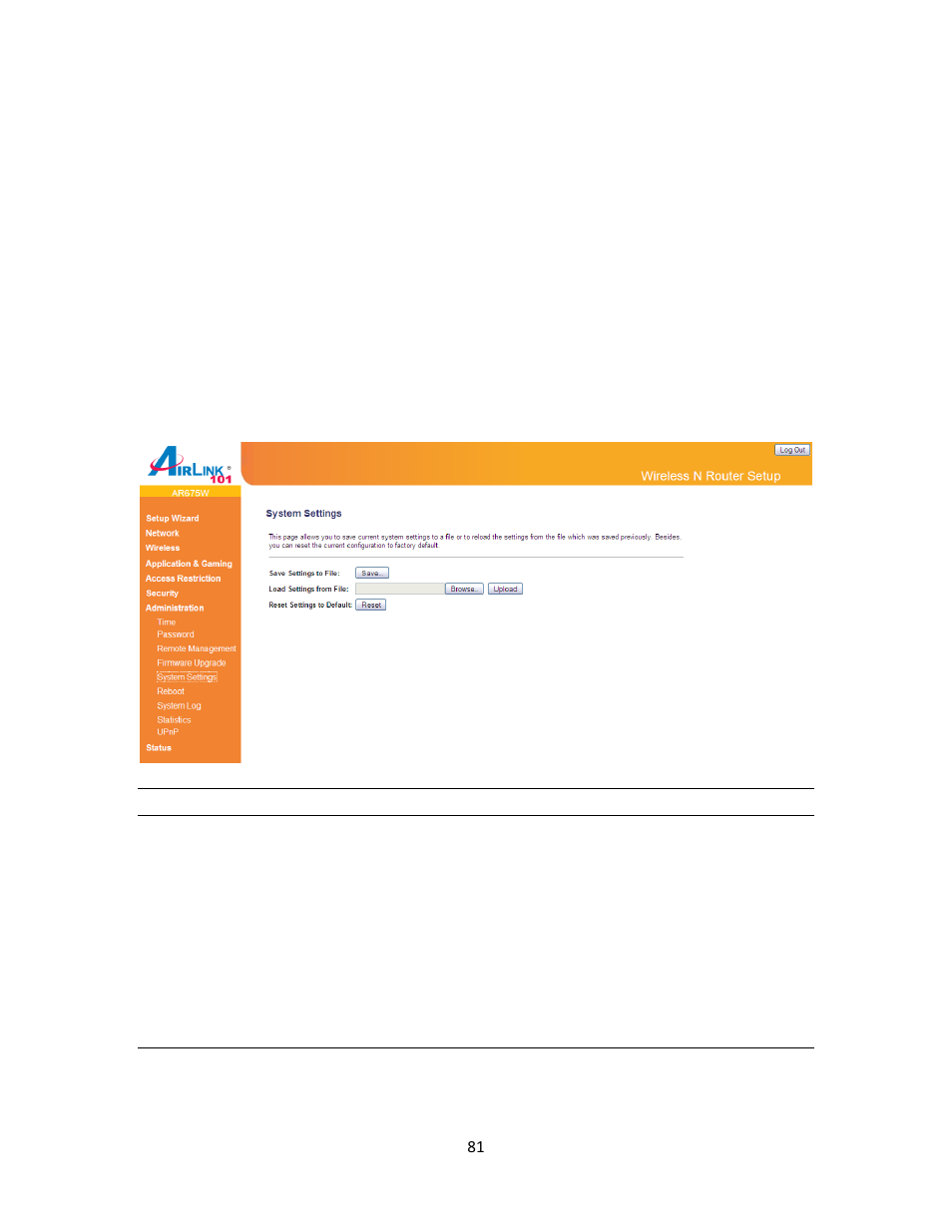 5 system settings | Airlink101 AR675W User Manual | Page 81 / 87