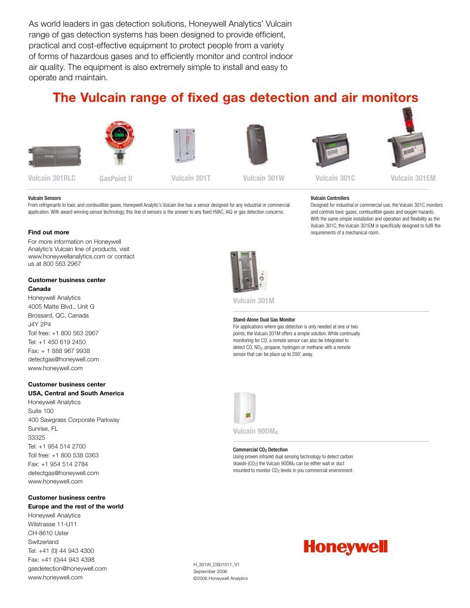 Gaspoint ii vulcain 301m, Vulcain 90dm | Notifier Vulcain 301W User Manual | Page 3 / 3