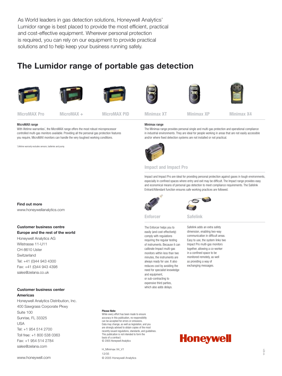 The lumidor range of portable gas detection | Notifier Lumidor Minimax X4 User Manual | Page 4 / 4