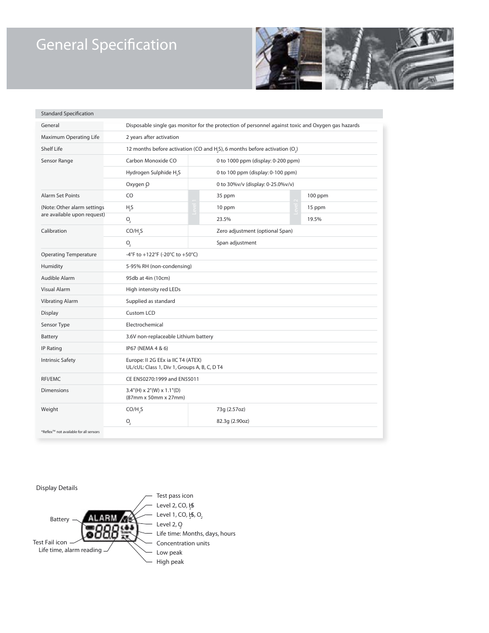 General specification | Notifier Lumidor Minimax XT User Manual | Page 3 / 4