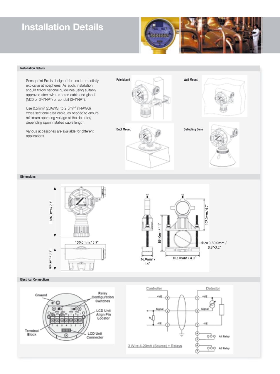 Installation details | Notifier Zareba Sensepoint Pro User Manual | Page 3 / 6