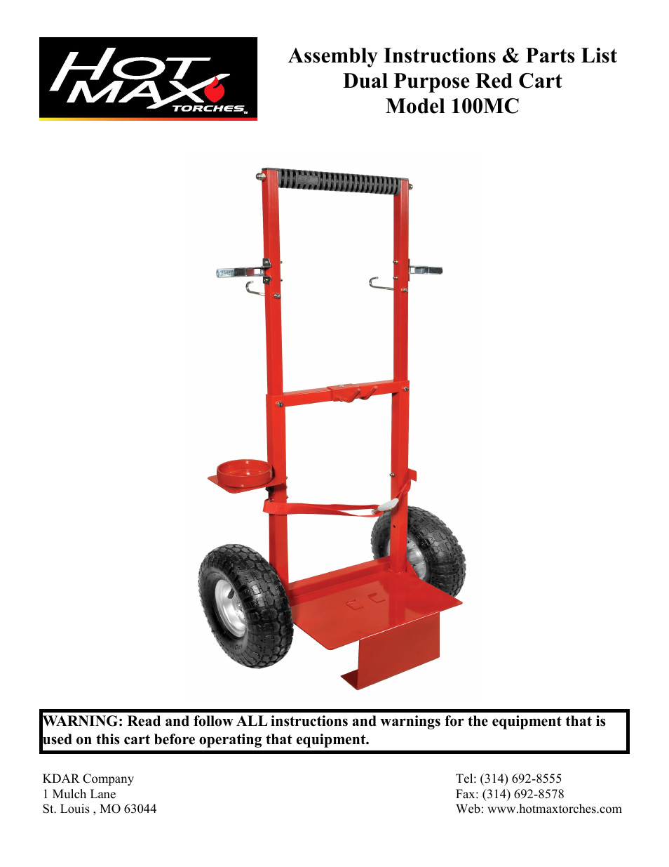 Hot Max Torches 100MC User Manual | 8 pages