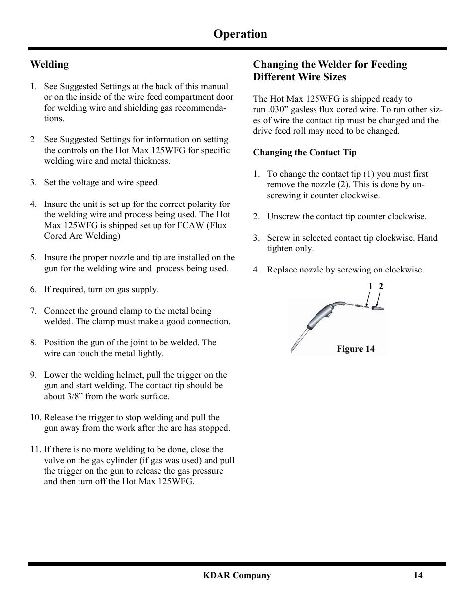 Operation | Hot Max Torches 125WFG User Manual | Page 15 / 20