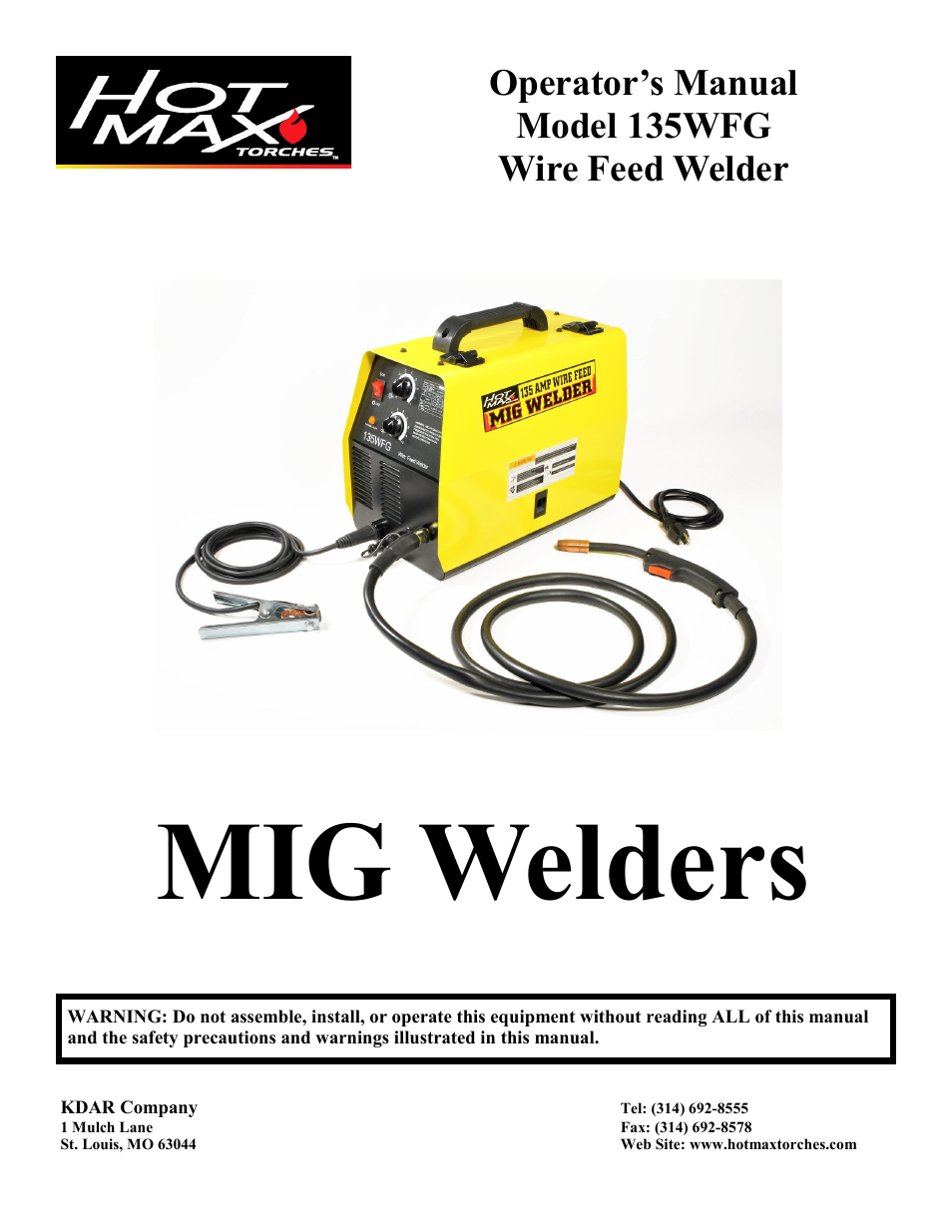 Hot Max Torches 135WFG User Manual | 20 pages