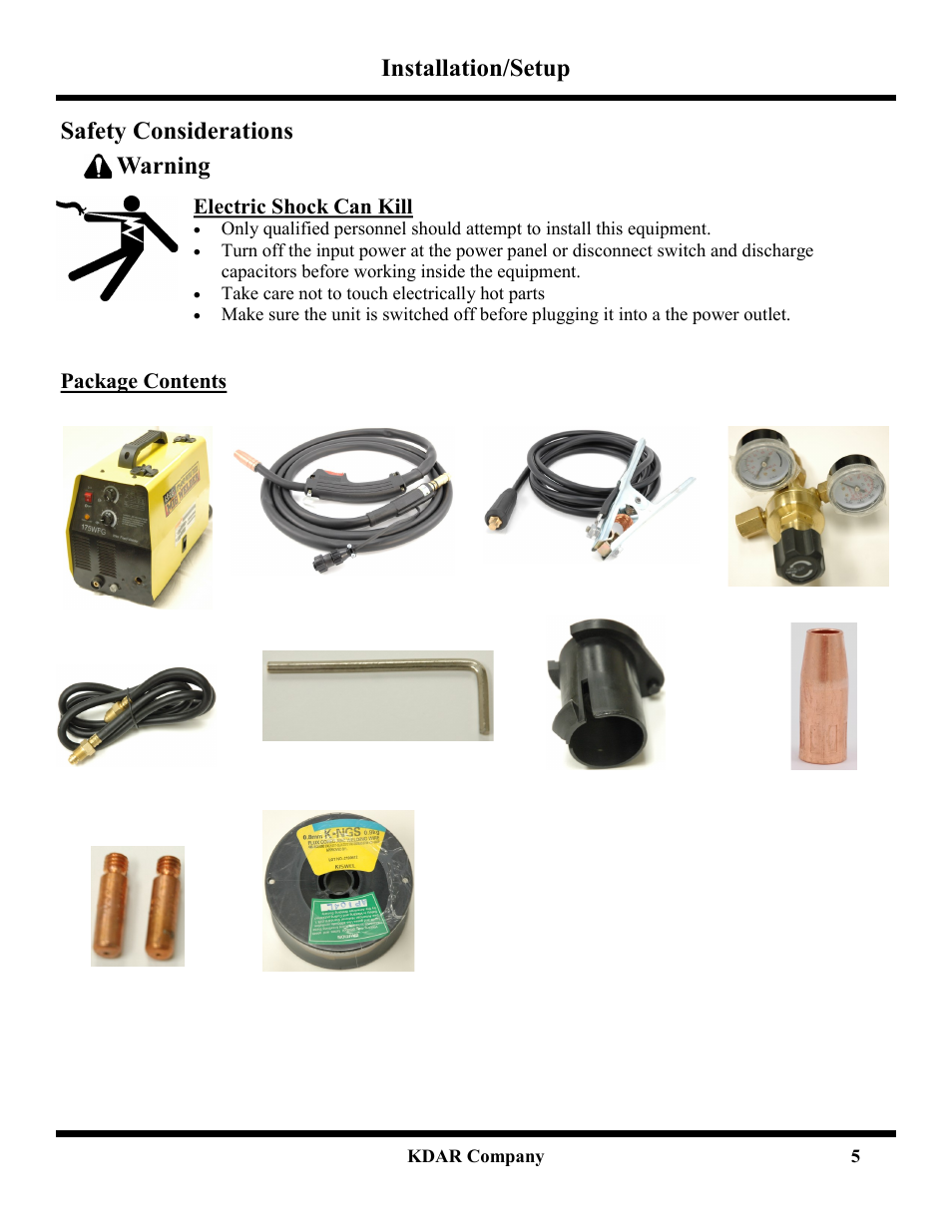 Installation/setup, Safety considerations warning | Hot Max Torches 135WFG User Manual | Page 6 / 20