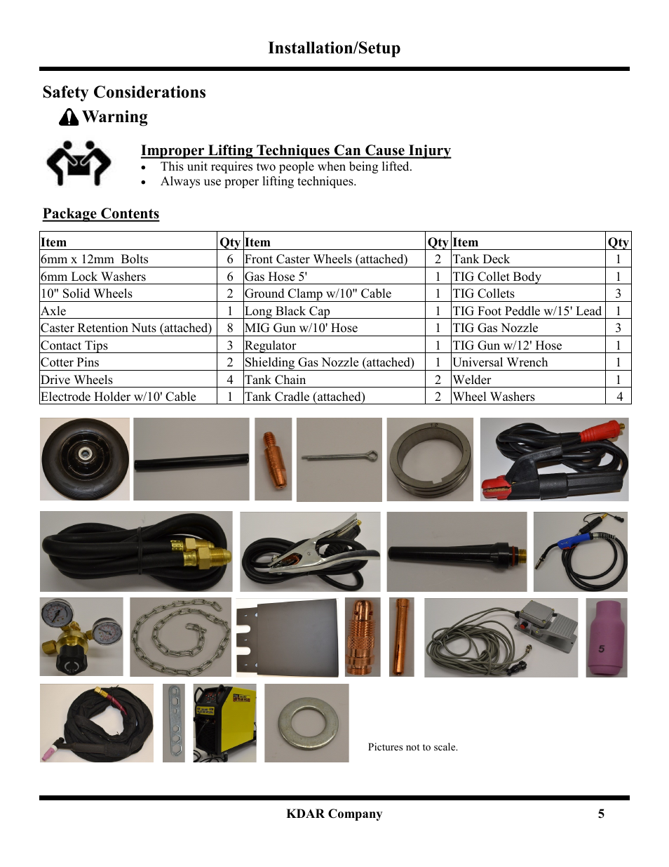 Installation/setup, Safety considerations warning | Hot Max Torches 250WFG User Manual | Page 6 / 20