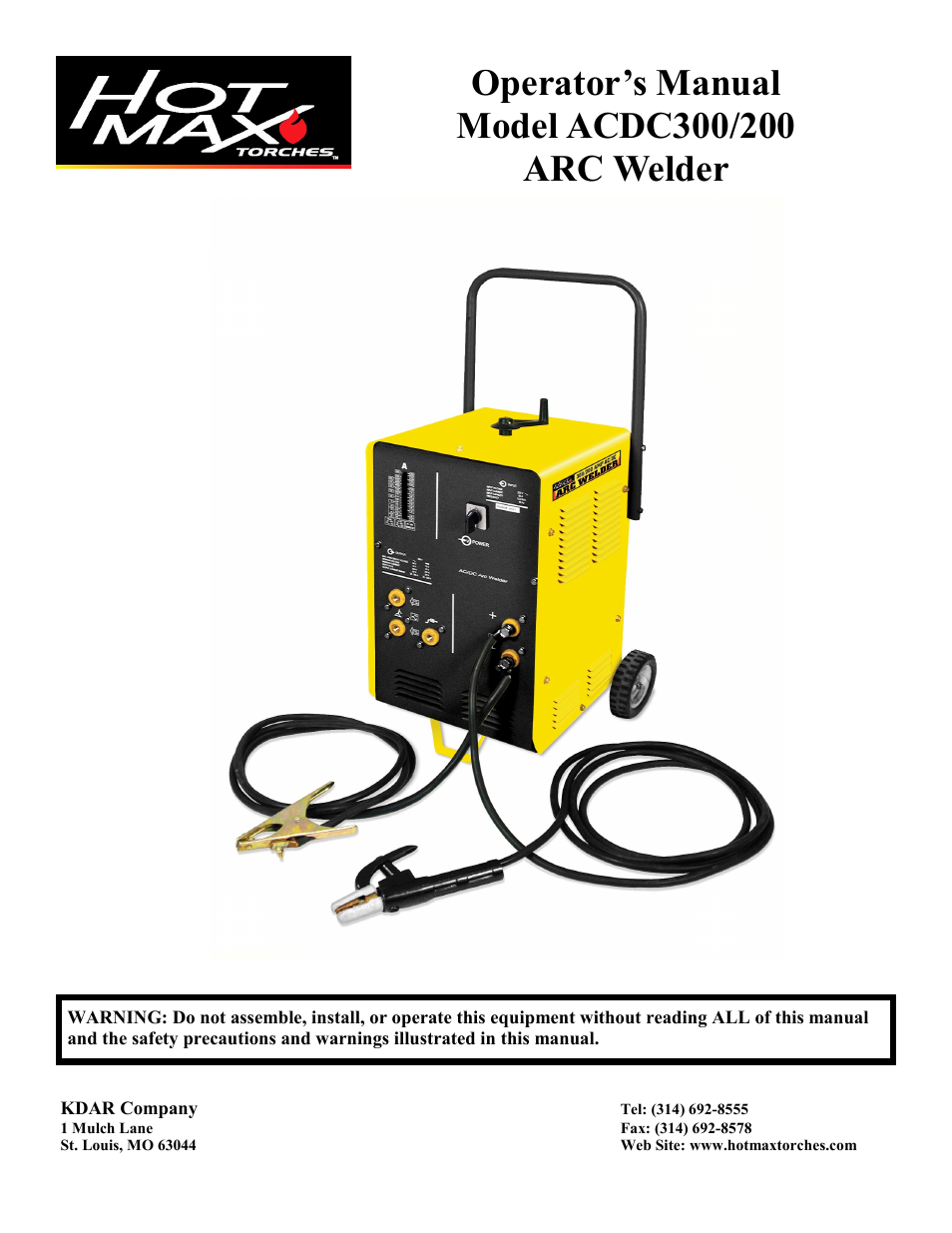 Hot Max Torches ACDC200 User Manual | 9 pages