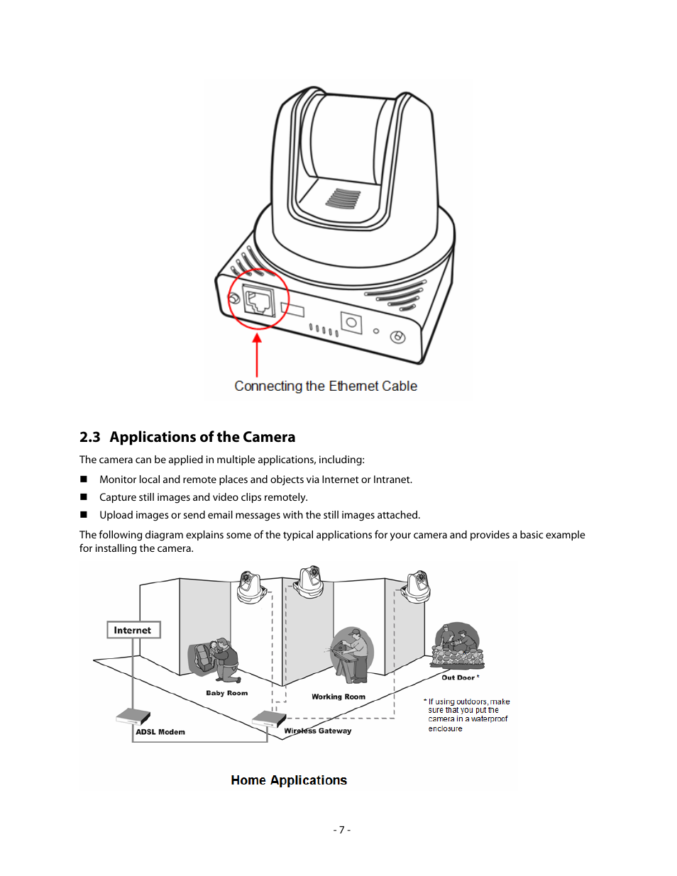 3 applications of the camera | Airlink101 AICN747 User Manual | Page 8 / 58