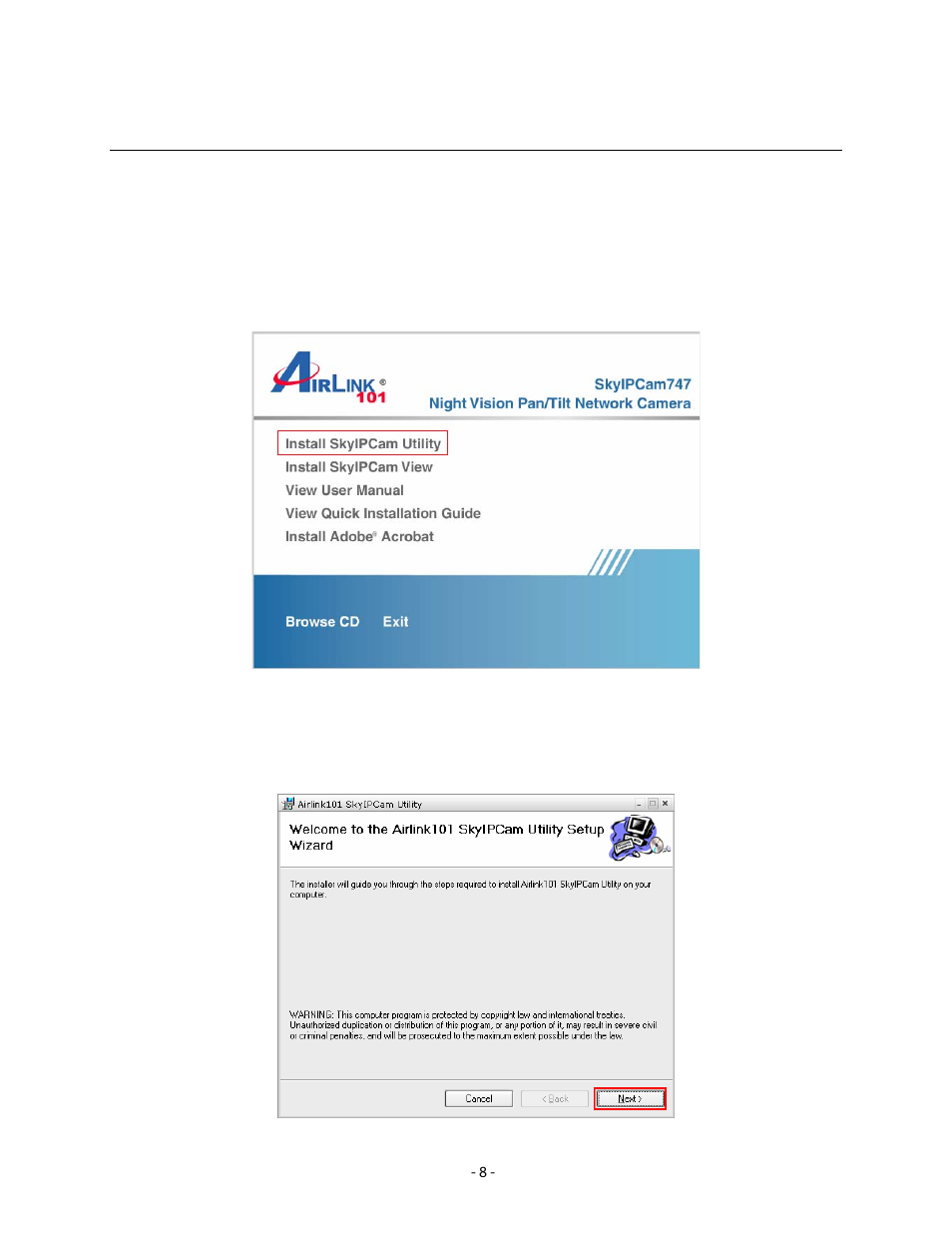 Hapter, Oftware, Nstallation | Airlink101 AICN747 User Manual | Page 9 / 58