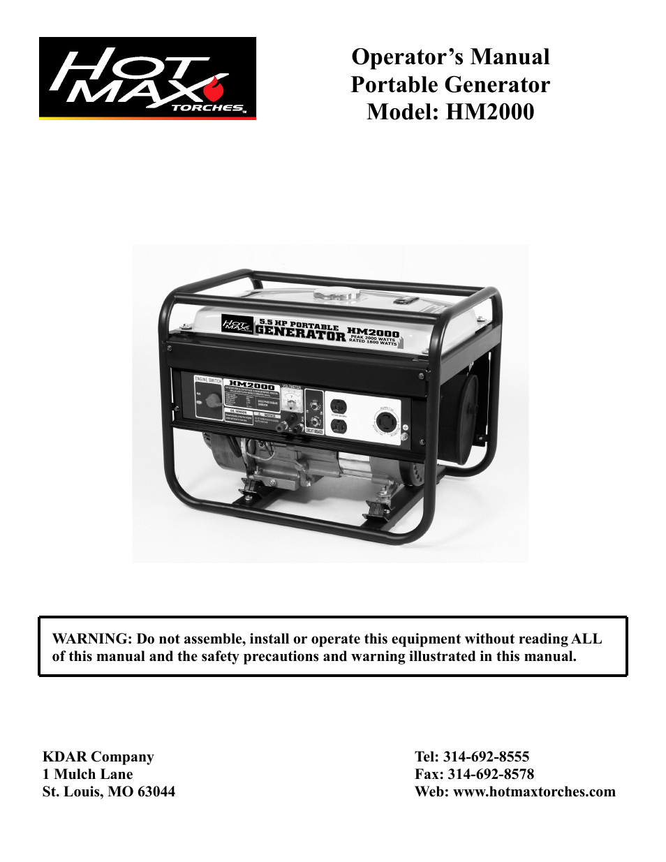 Hot Max Torches HM2000 User Manual | 16 pages