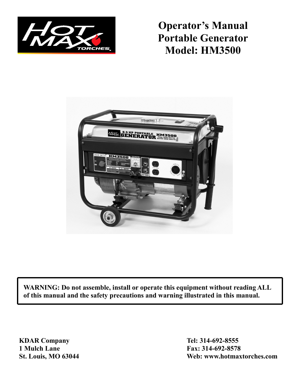 Hot Max Torches HM3500 User Manual | 16 pages