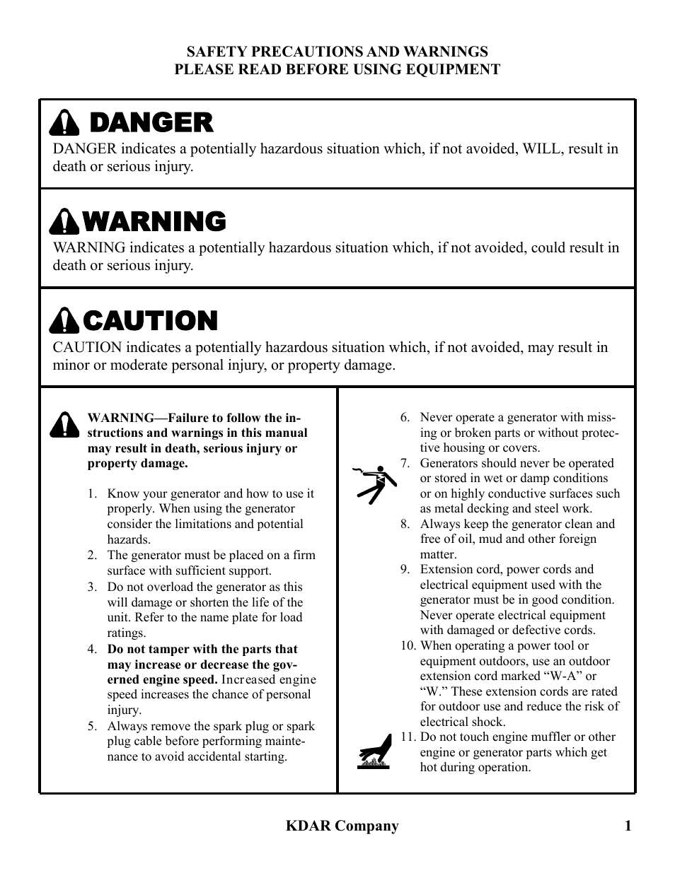 Danger, Warning, Caution | Hot Max Torches HM3500 User Manual | Page 2 / 16