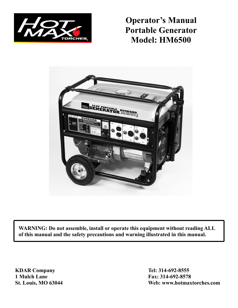 Hot Max Torches HM6500 User Manual | 16 pages