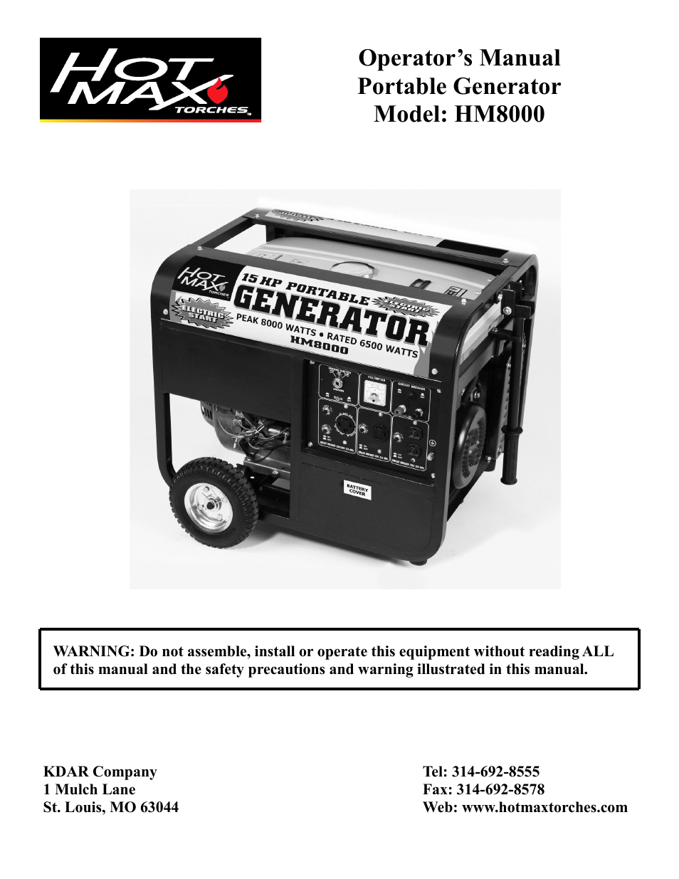 Hot Max Torches HM8000 User Manual | 16 pages