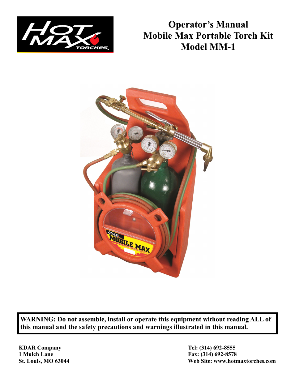 Hot Max Torches MM-1 User Manual | 12 pages