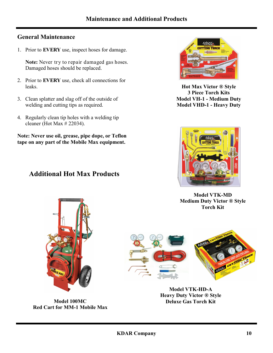 Additional hot max products | Hot Max Torches MM-1 User Manual | Page 11 / 12