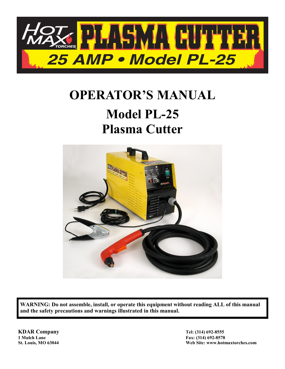 Hot Max Torches PL-25 User Manual | 20 pages