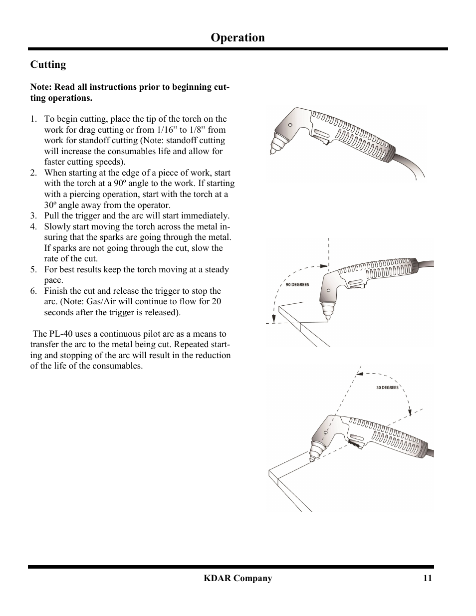 Operation | Hot Max Torches PL-40 User Manual | Page 13 / 20