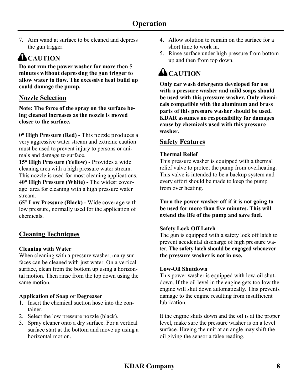 Operation | Hot Max Torches PW2000 User Manual | Page 9 / 16