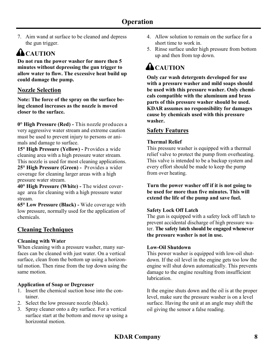 Operation | Hot Max Torches PW3600 User Manual | Page 9 / 16