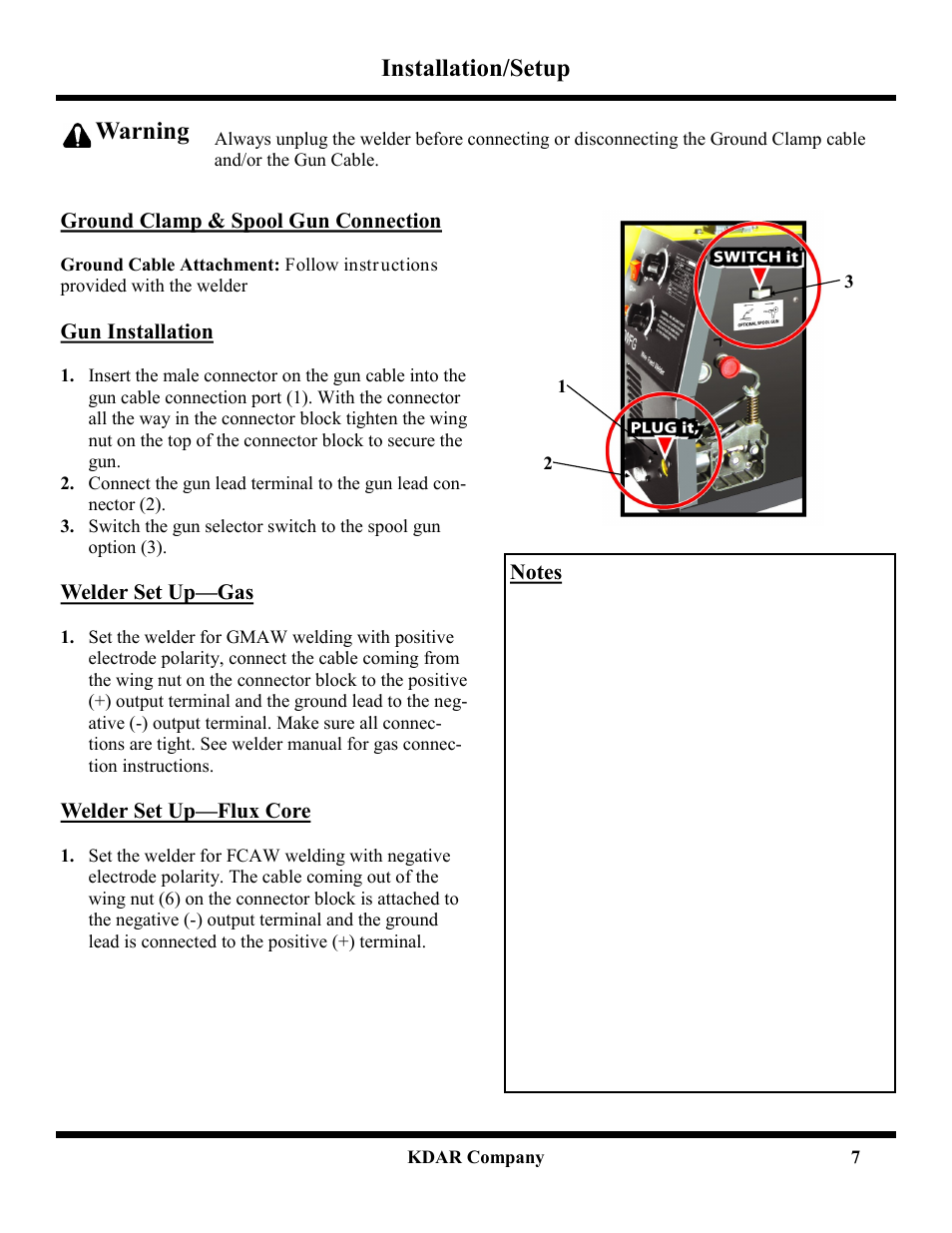 Installation/setup, Warning | Hot Max Torches SPG User Manual | Page 8 / 12