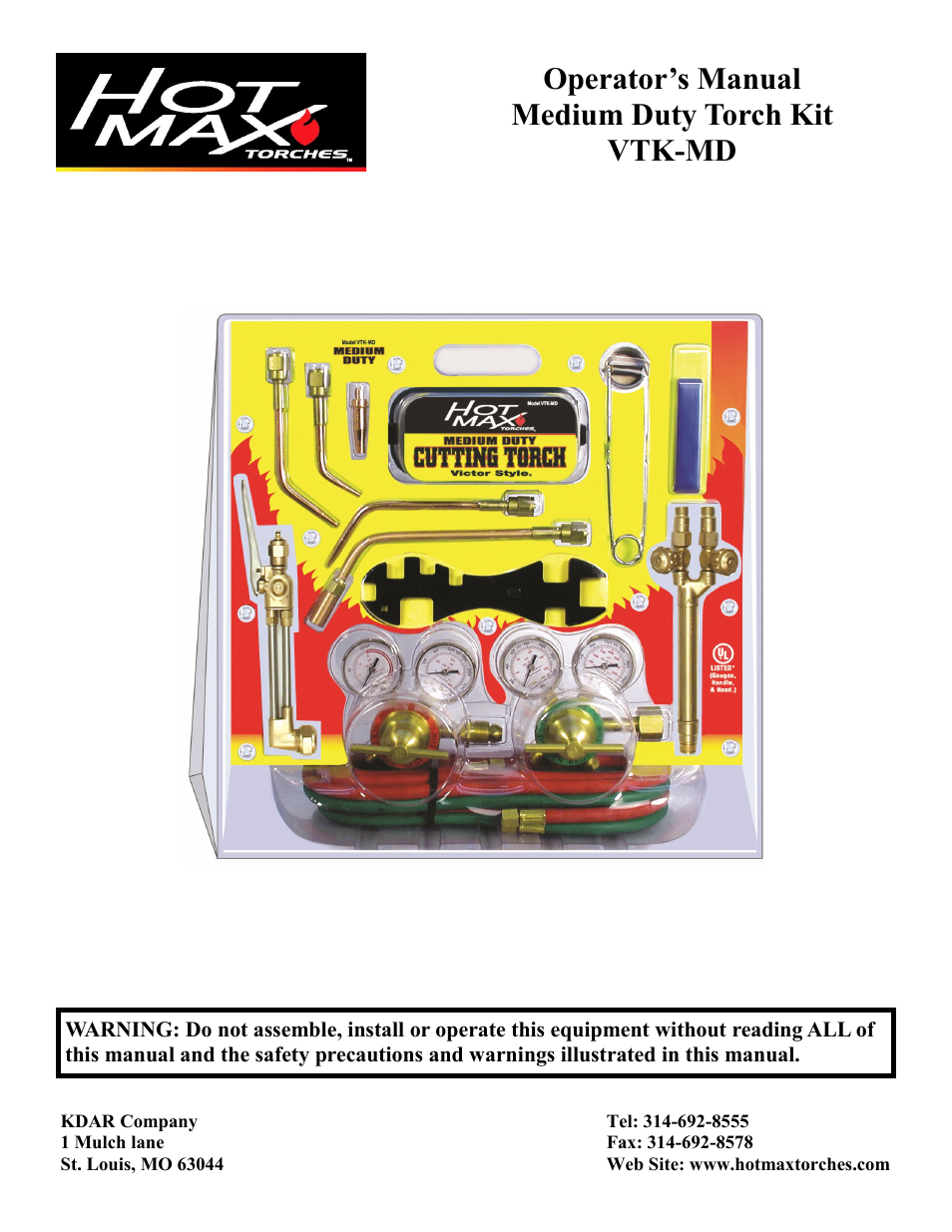Hot Max Torches VTK-MD User Manual | 12 pages