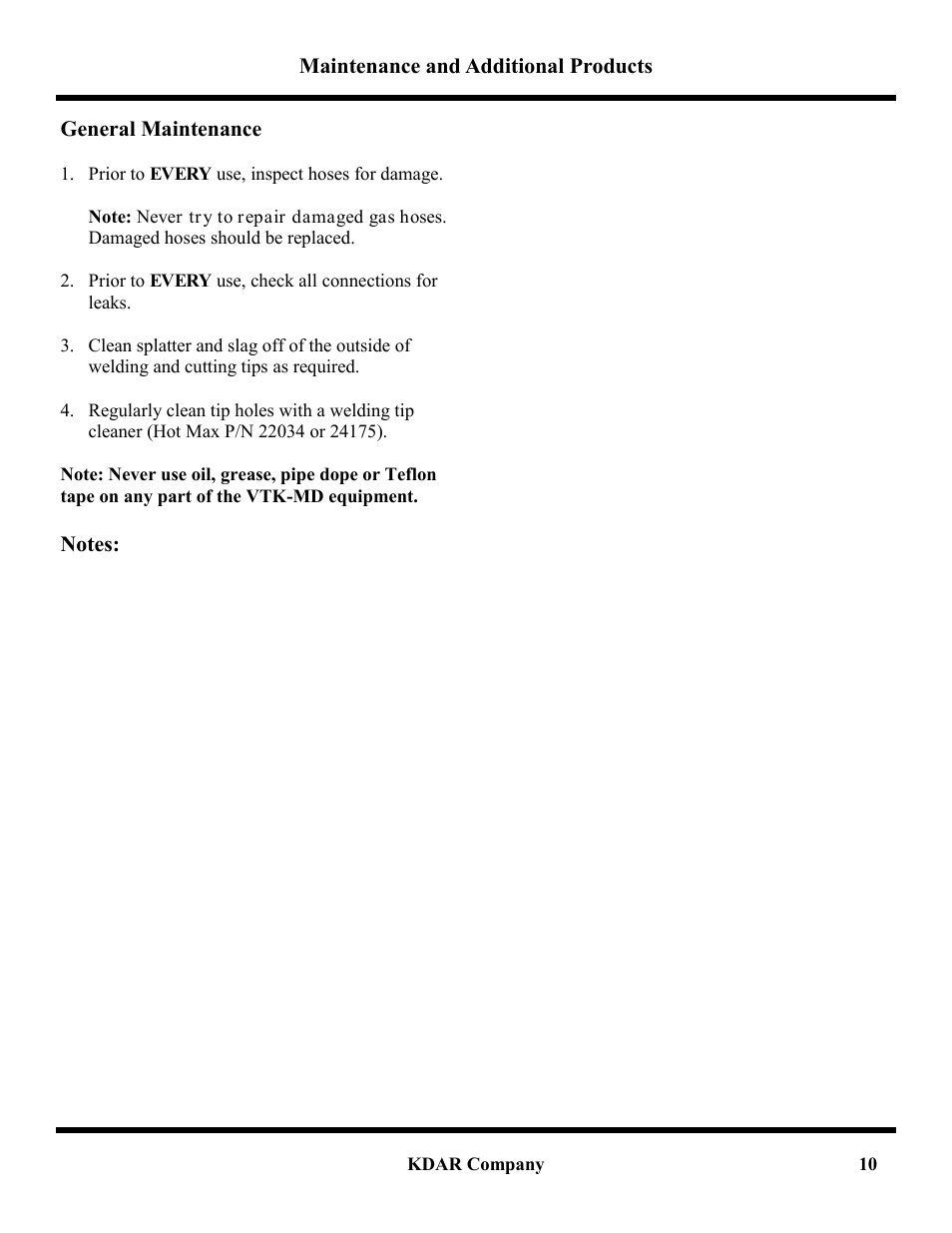 Hot Max Torches VTK-MD User Manual | Page 11 / 12