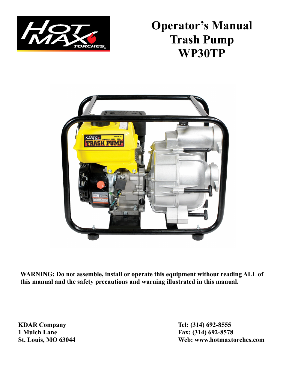 Hot Max Torches WP30TP User Manual | 20 pages