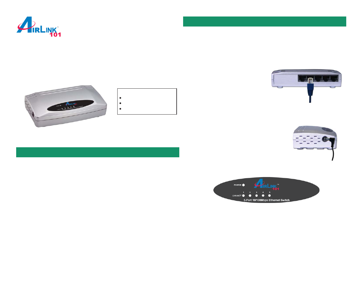 Airlink101 ASW105 User Manual | 2 pages