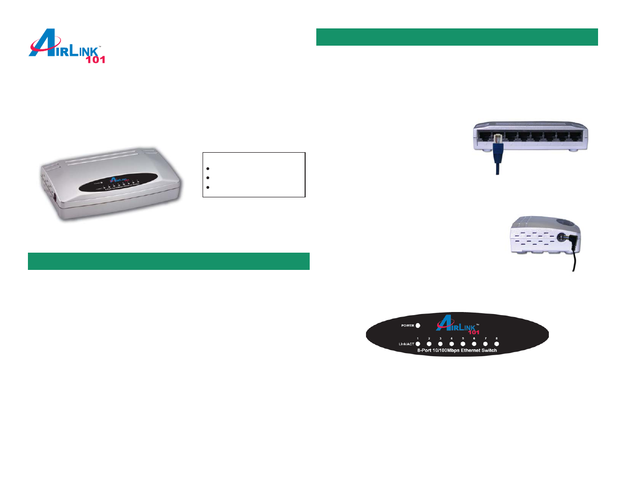 Airlink101 ASW108 User Manual | 2 pages