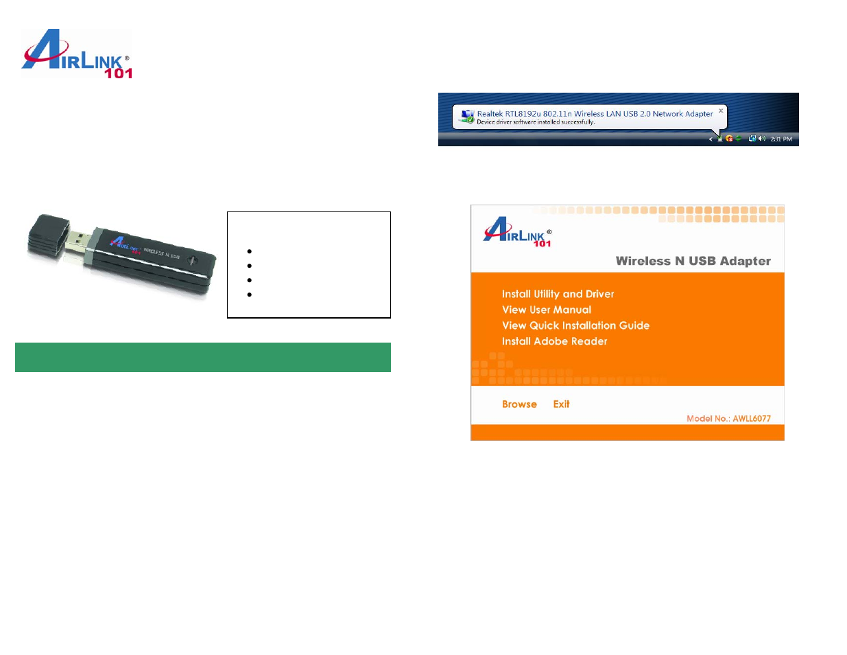 Airlink101 AWLL6077 User Manual | 6 pages